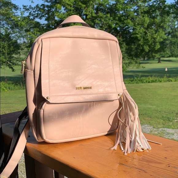 Steve Madden Handbags - Steve Madden Pink Blush Backpack with Tassel Detail